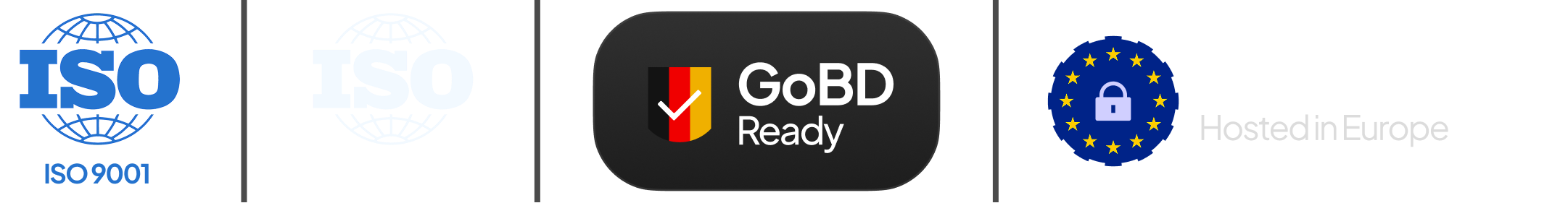 ISO 9001, ISO 27001, GoBD Ready, DSGVO-konform – Hosted in Europe