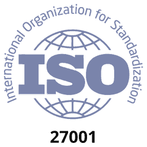 ISO-Logo der International Organization for Standardization mit der Normnummer 27001