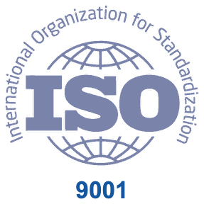 ISO-Logo der International Organization for Standardization mit der Normnummer 9001